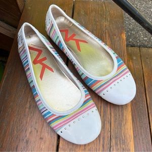 ANNE KLEIN BILLIE MULTICOLOR STRIED FLATS SIZE 8.5